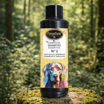 Professionelles Anti-Geruchsshampoo für Hunde mit Grapefruit-Extrakt und Teebaumöl. Entfettend, geruchsneutralisierend und ideal für mässig verschmutztes Fell.